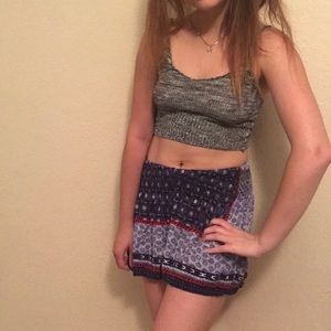 blue patterns flowy shorts